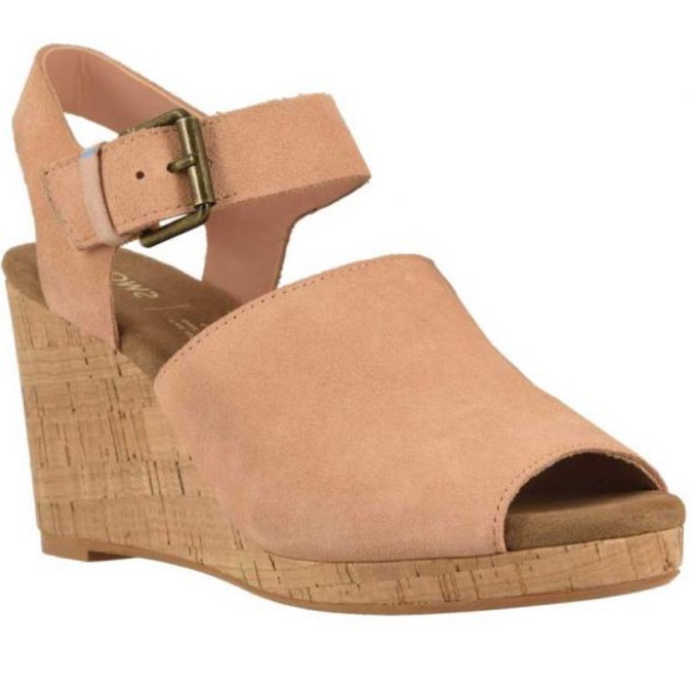 TOMS Tropez Suede Wedges, New w/ Tags, Size 8
